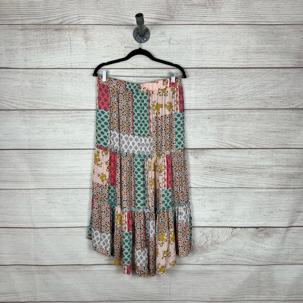 Democracy Multicolor Patchwork Midi Skirt - image 5